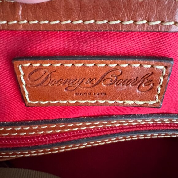 Dooney & Bourke Dome Tan/Brown Satchel Shoulder Bag Cross Body Pebbled Leather - Picture 12 of 12